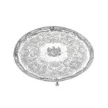 A Scottish silver large circular salver,