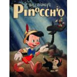 WALT DISNEY'S PINOCCHIO - hand-coloured original gouache artwork of Pinocchio & Figaro passing the