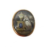 A George III gold mounted oval mourning miniature,