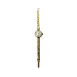 A Zenith 9ct gold circular cased lady's bracelet wristwatch,