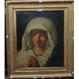 After Sassoferrato, Virgin in Prayer, oil on canvas, 46cm x 38cm.