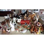 Ceramics, including; Beswick, Sylvac, Doulton and sundry animal models, including cows, horses,