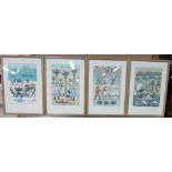 Pictures and prints, including; a reproduction print, a Japanese woodcut, four African scenes,