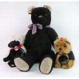 A large black bear with ribbon, 81cm, a