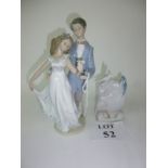 A Lladro figural group 'Now and Forever' 10 Years Together anniversary group (no7642) 1995;