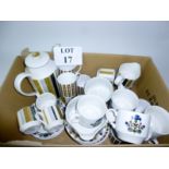 A box of Midwinter tea/coffee-ware of two designs together with Susie Cooper coffee items est: