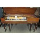 A John Broadwood & Sons square piano with reeded legs and casters for restoration est: £250-£350