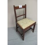 A George III mahogany chair with drop in seat est: £15-£30