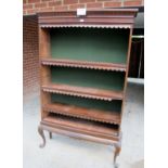 A fine late 19c mahogany and oak open freestanding bookcase (77 x 47) with adjustable shelves est: