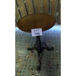 A 19c country tilt top tripod table with ring turned column over splayed legs c1850 est: £40-£70