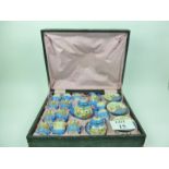 A highly decorative Japanese egg shell tea set for 12 in original presentation box est: £40-£60