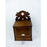 A 19th century mahogany and string inlaid salt box est: £40-£60 (A wall)