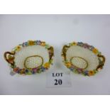 A pair of pretty Paragon china open-weave baskets encrusted with flowers est: £30-£50 (O2)