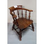 A nice quality Victorian elm seated Captain's chair est: £50-£80