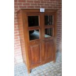 A Victorian Indian freestanding cupboard with part glazed doors (150 cm x 88 cm wide approx) est: