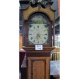 An 18c c1800 oak cased 30 hour Georgian long case clock with painted dial est: £200-£300