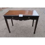 A 19c mahogany side table with frieze drawer and carved edge decoration est: £70-£90