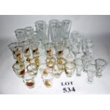 Assorted drinking glasses to include she