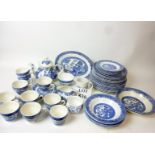 Blue and white Willow pattern approx 52