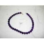 An amethyst necklace with lobster clasp