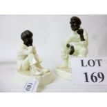 Two Minton porcelain and bronzed figurin