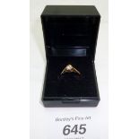 A 9ct gold .25pt diamond solitaire ring