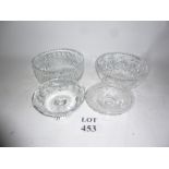 Two attractive cut crystal glass bowls a