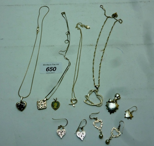 A collection of heart associated pendant