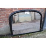 A Victorian black over mantel mirror wit