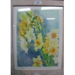 Boris Anikin (1947) - A framed and glazed watercolour 'Daffodils' est: £20-£30