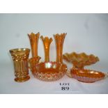 Assorted Carnival glass to include a pair of vases (8) est: £20-£40 (D3)