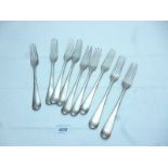 A set of nine 18th century silver dinner forks est: £400-£500