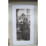 A framed and glazed print 'A Welcome Letter' bearing printed signature 'M Goodman 1902[' (Maude