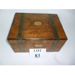 A walnut and brass bound writing box (a/f) est: £20-£40 (B9)