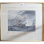 A framed and glazed engraving (proof) 'Going to the Graving Dock,