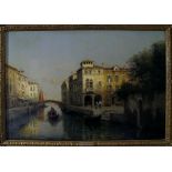 Antoine Bouvard (1870-1955) - A gilt framed oil on canvas 'Venice' signed lower left (36 x 54 cm