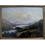 Francis Danby (1763-1861) - Oil on canvas Swiss view of lake and mountains signed F Danby dated