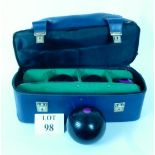 Lawn bowls in a fitted bag with related items est: £30-£50 (BB36)