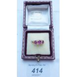 An 18ct gold ruby and diamond ring (size S) boxed est: £80-£120