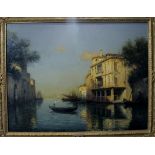 Antoine Bouvard (1870-1955) - A gilt framed oil on canvas 'Venice' signed lower right (49 dx 64 cm