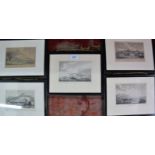 Five small framed and glazed engravings each depicting scenes from Dover to include 'View of Dover