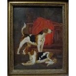 W Howard Hardy - A pair of framed oils on canvas 'The Kennels' and 'In the Saddle Room' signed (24