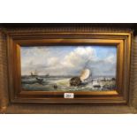 Vententio De Luca - A pair of framed oils on board ships at sea signed lower right label verso from