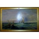 W B Webb - A 19c gilt framed marine oil on canvas signed lower right (50 x 86 cm approx) est: