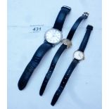 A gentleman's Omega wristwatch and two ladies Omega wristwatches est: £70-£100