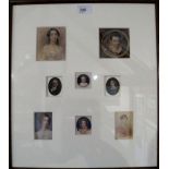 Thomas Charles Wageman (1787-1863) - A framed and glazed compilation of eight miniature portraits