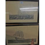 A pair of c1900 etchings ships and sea est: £40-£60