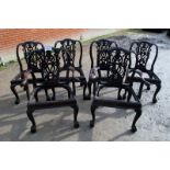 A set of six Chippendale dining chairs to include two carvers (for re-upholstery) est: £900-£1,