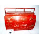 A retro Coca Cola painted tin trunk est:
