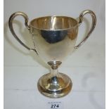 An Irish silver trophy two handle cup Du